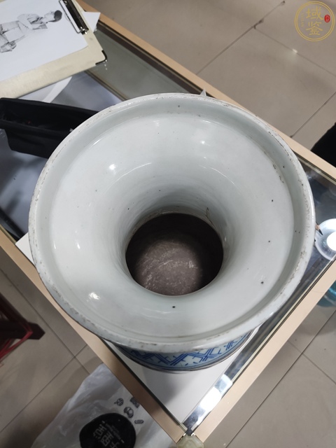 古玩陶瓷清中期青花淡描花卉六喜撇口瓶拍賣,當前價格5000元