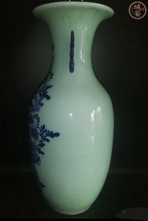 古玩陶瓷清晚期豆青博古花卉大瓶拍賣，當前價格1188元