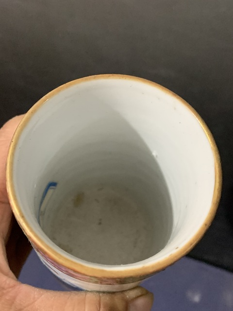 古玩陶瓷廣彩人物故事紋筆筒拍賣,當前價格2800元