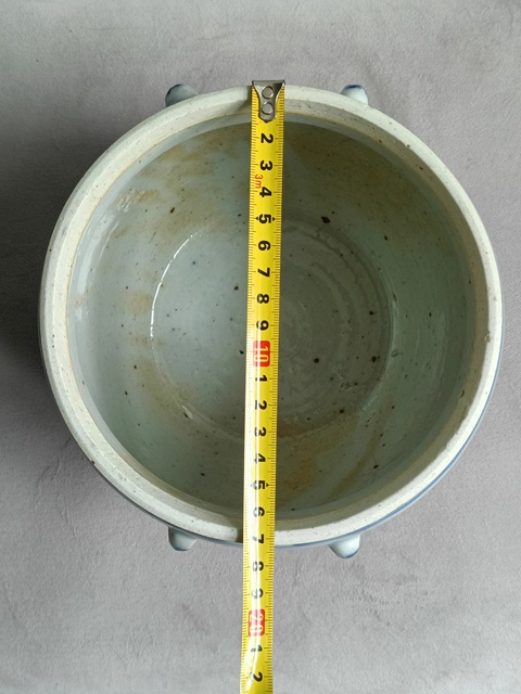 古玩陶瓷青花纏枝花紋四系粥罐真品鑒賞圖