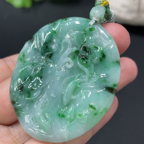 古玩玉器天然翡翠荷葉魚年年有余玉墜(帶翡翠鑒定證書)拍賣,當前價格2800元