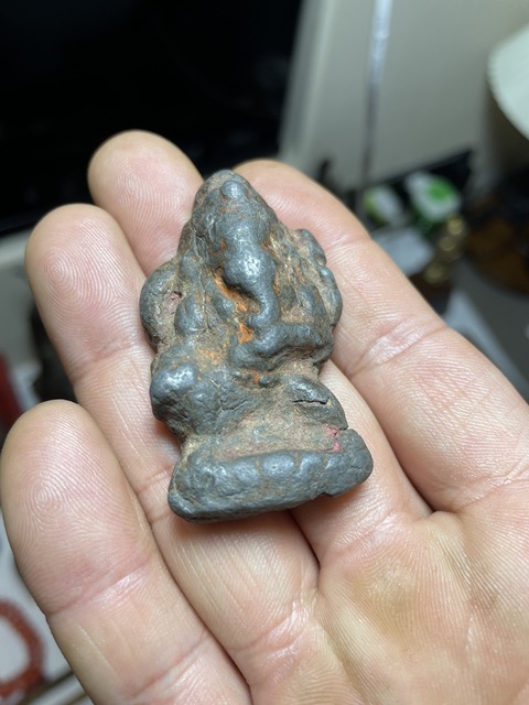 古玩銅器象鼻財神真品鑒賞圖
