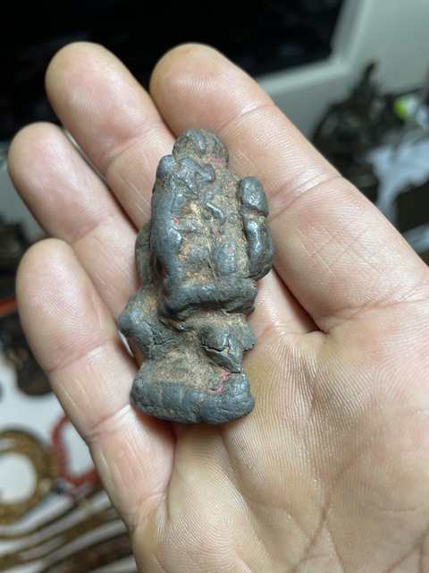 古玩銅器象鼻財神真品鑒賞圖