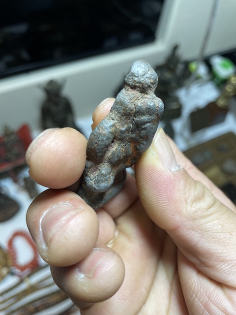 古玩銅器象鼻財神真品鑒賞圖