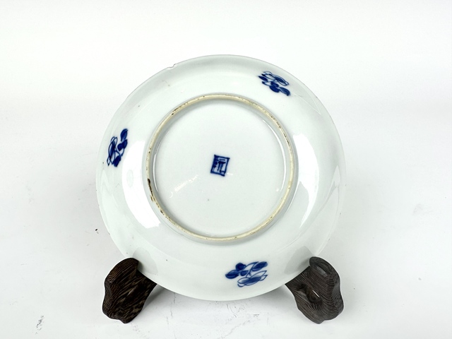 古玩陶瓷清康熙·青花描金加彩斗雞圖盤(pán)拍賣(mài),當(dāng)前價(jià)格988元