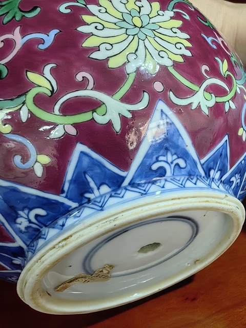 古玩陶瓷青花加彩花鳥紋葫蘆瓶真品鑒賞圖