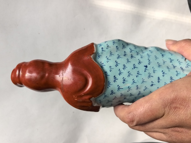古玩陶瓷粉彩觀音菩薩造像真品鑒賞圖