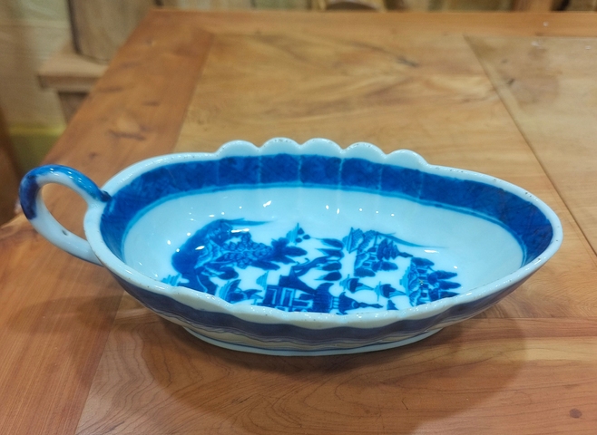 古玩陶瓷清乾隆 青花山水紋沙拉杯真品鑒賞圖