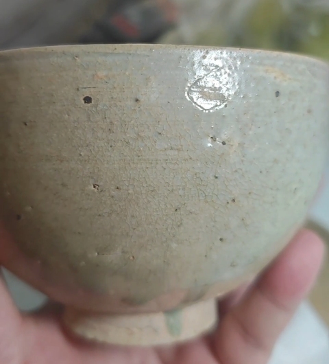 古玩陶瓷青釉杯和托真品鑒賞圖