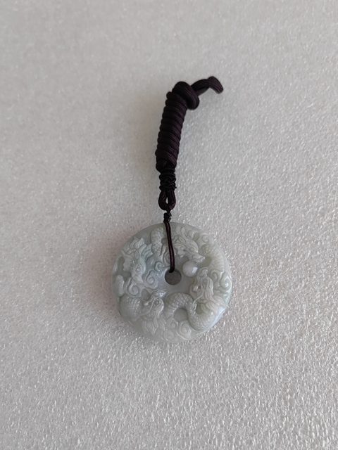 古玩玉器天然翡翠雕“龍紋牌”拍賣,當(dāng)前價(jià)格398元