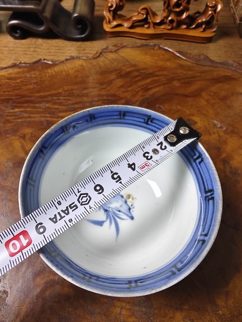 古玩陶瓷大雞圖青花小碗真品鑒賞圖
