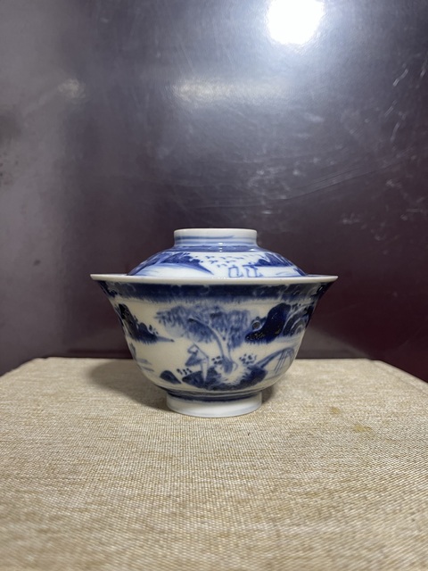 古玩陶瓷清.青花山水蓋碗拍賣，當(dāng)前價格2680元