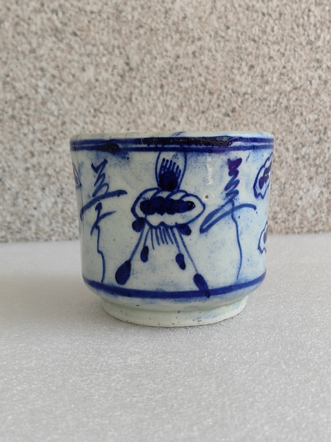 古玩陶瓷青花圈足筒式香爐真品鑒賞圖