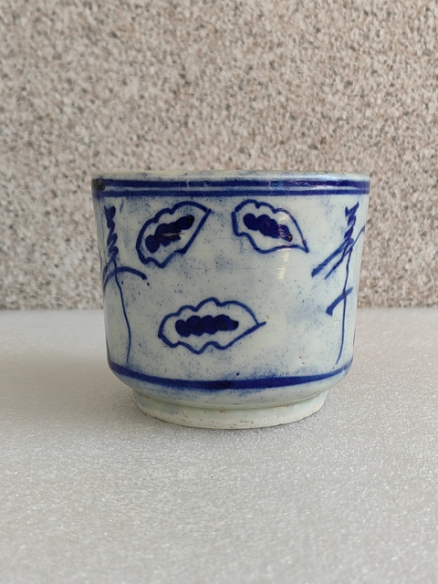 古玩陶瓷青花圈足筒式香爐真品鑒賞圖