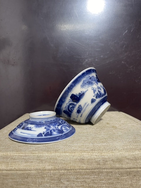 古玩陶瓷清.青花山水蓋碗拍賣，當(dāng)前價格2680元