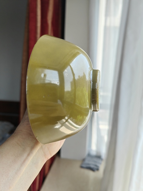 古玩陶瓷黃綠釉茶碗真品鑒賞圖