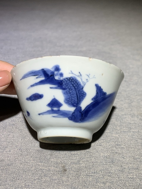古玩陶瓷青花茶圓真品鑒賞圖