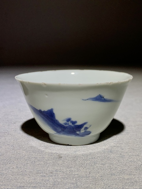 古玩陶瓷青花茶圓真品鑒賞圖