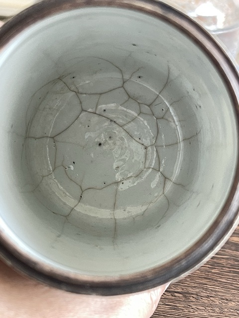 古玩陶瓷晚清青花山水紋燉盅拍賣，當前價格150元