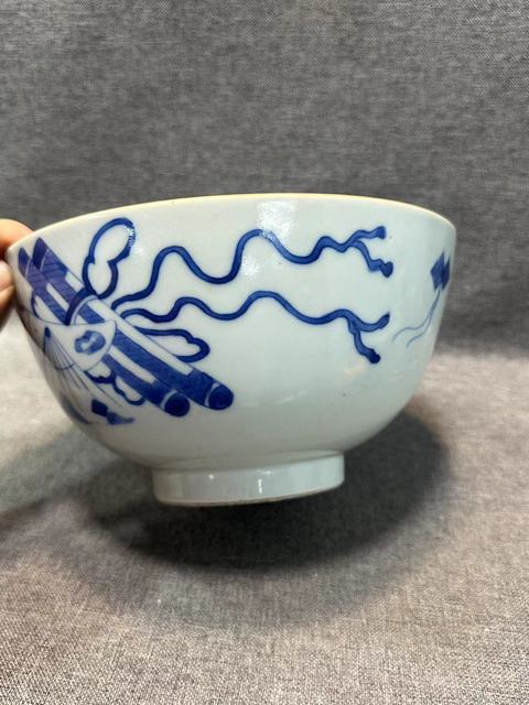 古玩陶瓷道光青花人物博古圖大碗拍賣，當前價格9888元
