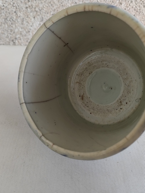 古玩陶瓷青花圈足筒式香爐拍賣,當前價格350元