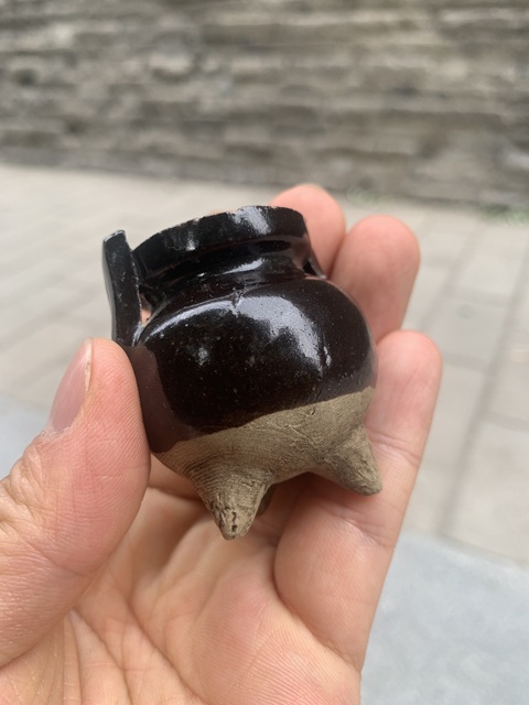 古玩陶瓷耀州窯黑釉香爐拍賣,當前價格4600元
