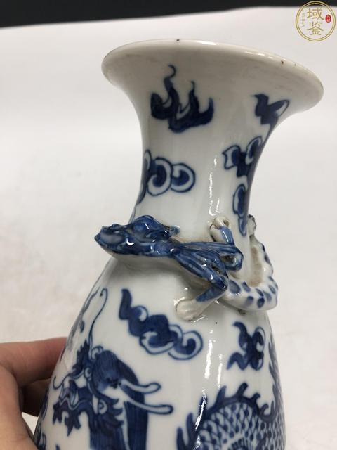 古玩陶瓷青花趕珠龍紋盤螭龍紋瓶拍賣，當前價格980元