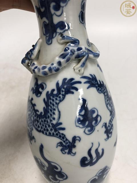 古玩陶瓷青花趕珠龍紋盤螭龍紋瓶拍賣，當前價格980元