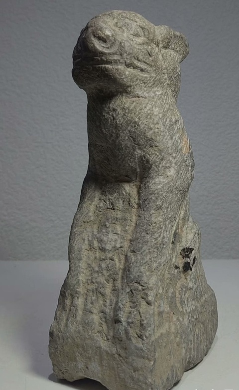 古玩雜項青石雕獅子真品鑒賞圖