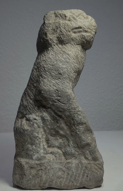 古玩雜項青石雕獅子真品鑒賞圖