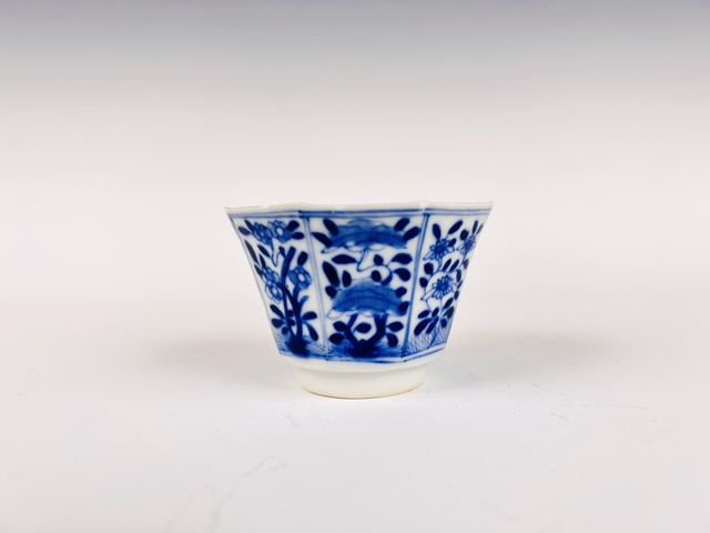 古玩陶瓷晚清·四季花卉八方杯真品鑒賞圖