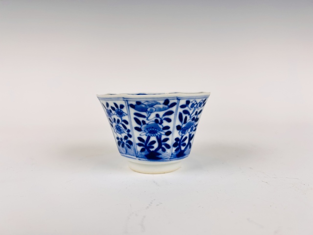 古玩陶瓷晚清·四季花卉八方杯真品鑒賞圖