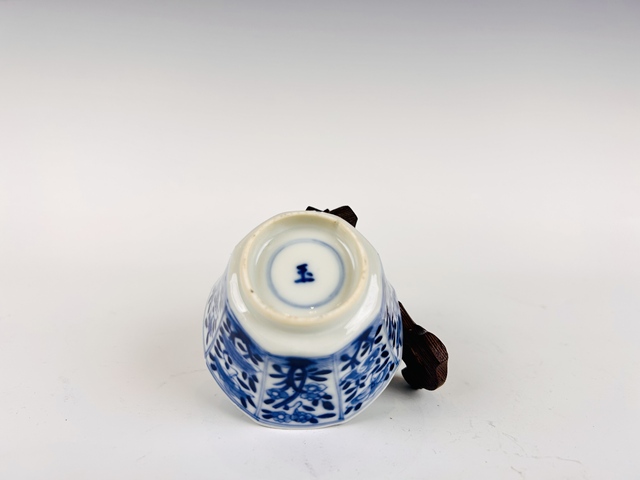 古玩陶瓷晚清·四季花卉八方杯真品鑒賞圖