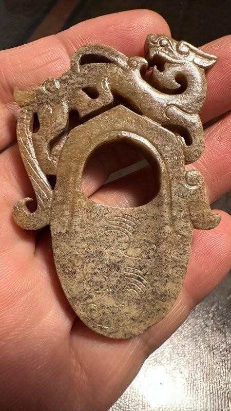 古玩玉器仿古玉雞心佩真品鑒賞圖