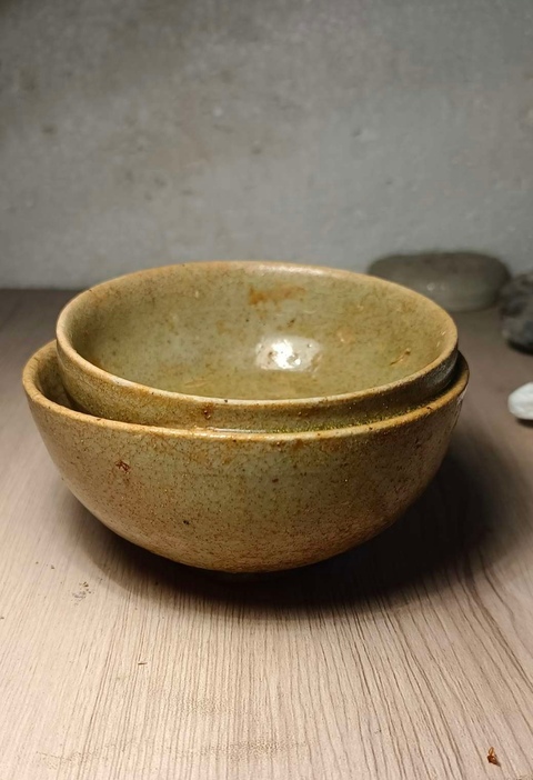 古玩陶瓷兩晉南北朝.岳州窯連體青釉茶碗拍賣,當(dāng)前價(jià)格600元