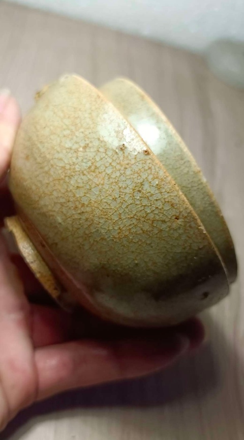 古玩陶瓷兩晉南北朝.岳州窯連體青釉茶碗拍賣,當(dāng)前價(jià)格600元