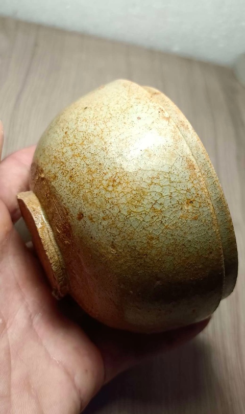 古玩陶瓷兩晉南北朝.岳州窯連體青釉茶碗拍賣,當(dāng)前價(jià)格600元