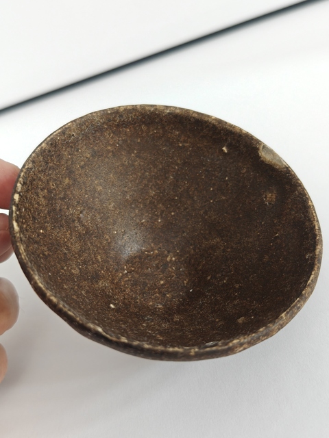 古玩陶瓷贛州窯褐釉茶盞真品鑒賞圖