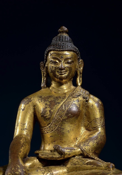 古玩銅器銅鎏金釋迦摩尼真品鑒賞圖