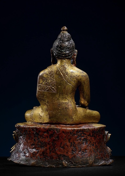 古玩銅器銅鎏金釋迦摩尼真品鑒賞圖