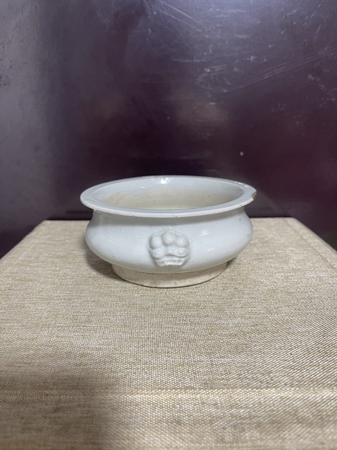 古玩陶瓷德化白瓷獅耳爐真品鑒賞圖