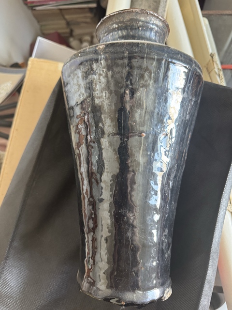 古玩陶瓷磁州窯系黑釉瓶真品鑒賞圖