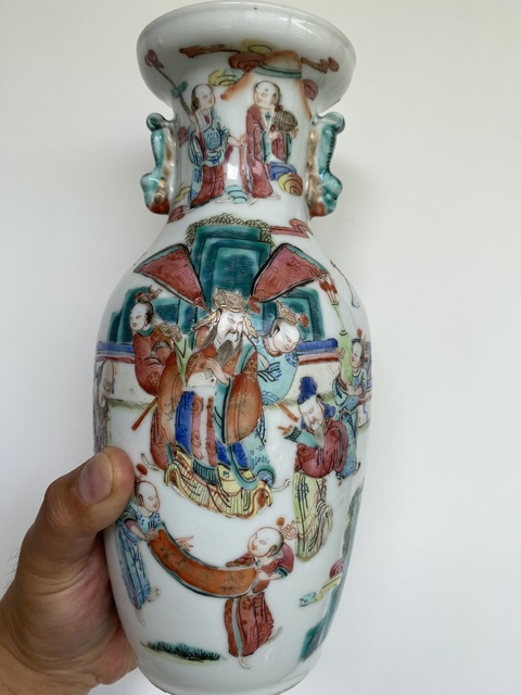 古玩陶瓷晚清粉彩瓶真品鑒賞圖