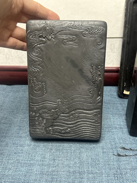 古玩陶瓷民國精品云龍紋老硯臺拍賣，當前價格2690元