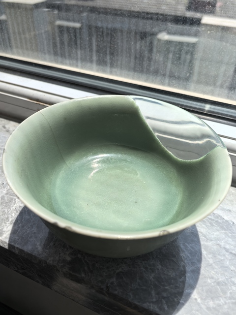 古玩陶瓷明早期翠青釉碗拍賣，當前價格3800元