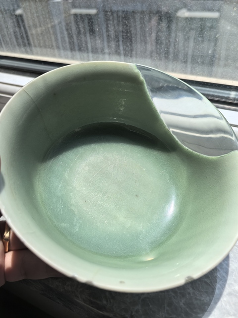 古玩陶瓷明早期翠青釉碗拍賣，當前價格3800元