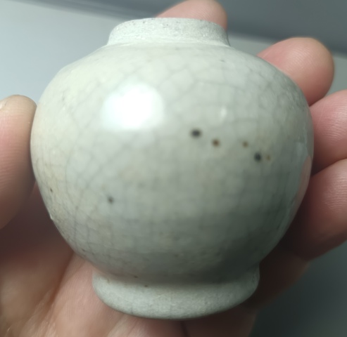 古玩陶瓷清早期哥釉水盂拍賣，當前價格877元