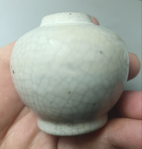 古玩陶瓷清早期哥釉水盂拍賣，當前價格877元