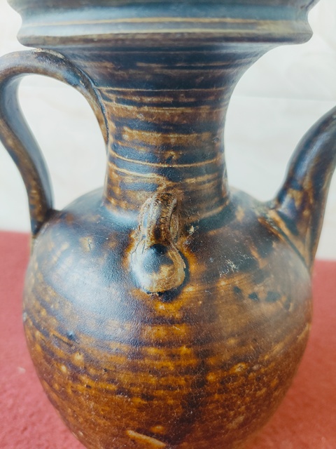 古玩陶瓷褐釉執壺真品鑒賞圖