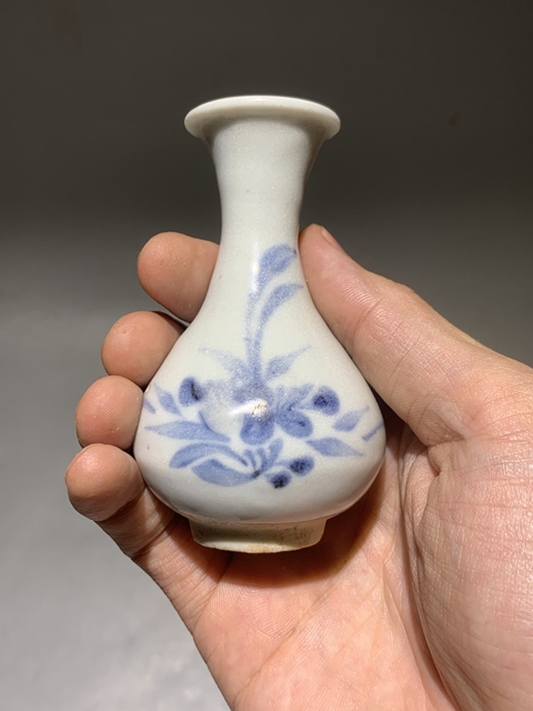 古玩陶瓷明末清初青花花卉紋玉壺春瓶拍賣,當(dāng)前價格688元